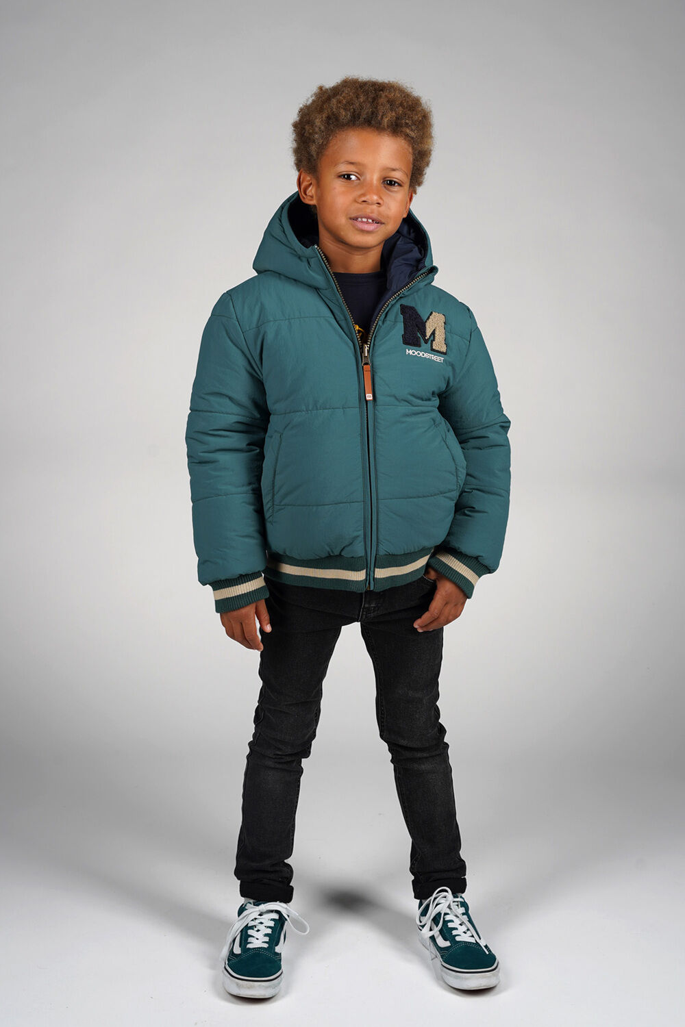 Donkergroene MOODSTREET Gewatteerde jas JAMIE - large