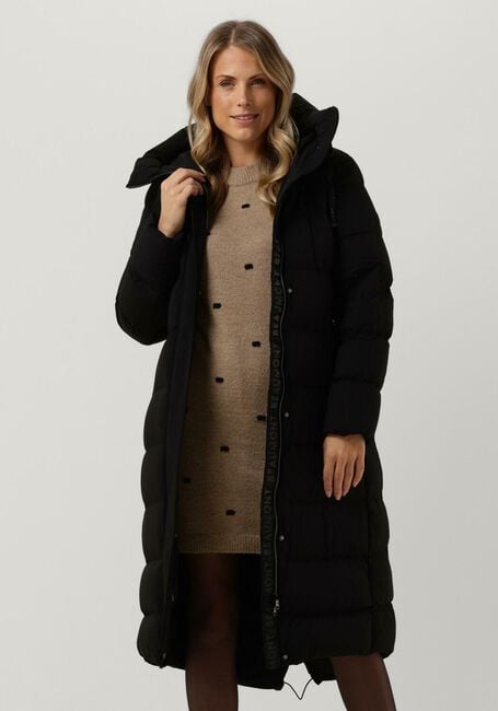 Zwarte BEAUMONT Gewatteerde jas BI-STRETCH LONG COAT - large