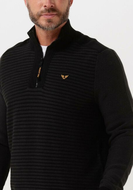 Zwarte PME LEGEND Trui HALF ZIP COLLAR COTTON KNIT - large