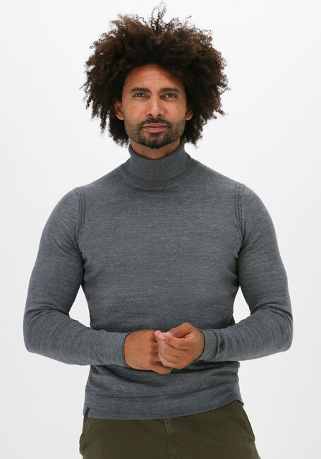 Grijze CAST IRON Coltrui ROLL NECK SLIM FIT COTTON HEAT - large