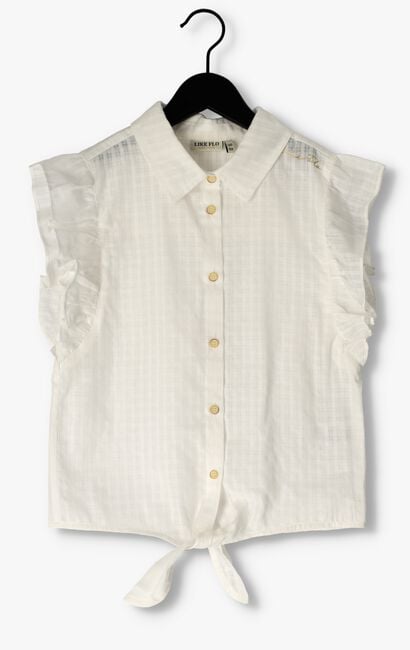 Witte LIKE FLO Blouse SOLID CHECK KNOTTED BLOUSE - large