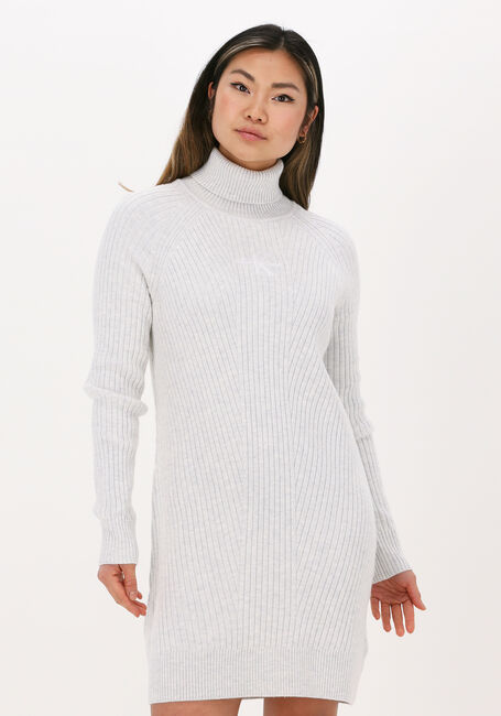 Gebroken wit CALVIN KLEIN Mini jurk MONOGRAM ROLL NECK SWEATER DRESS - large