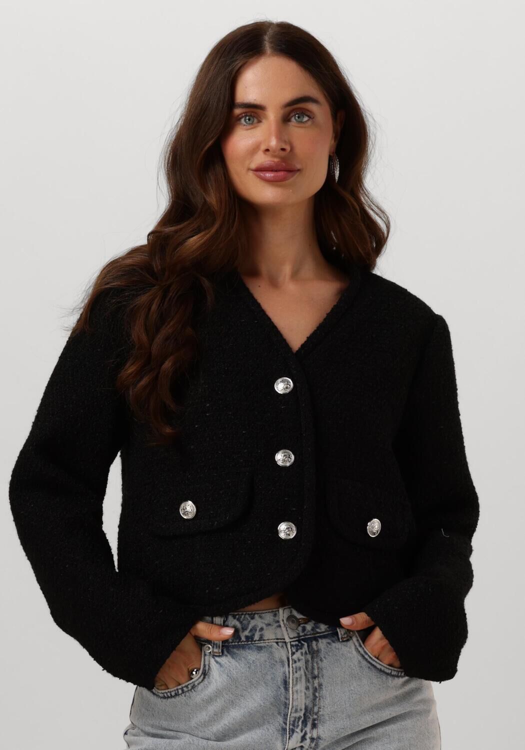 NEO NOIR Dames Truien & Vesten Manua Boucle Jacket Zwart