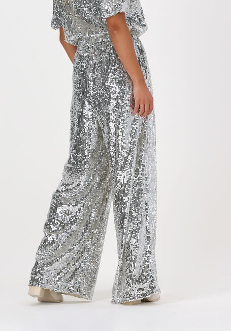 Zilveren SELECTED FEMME Wijde broek SLFSELENE HW WIDE MAXI SEQUINS - large