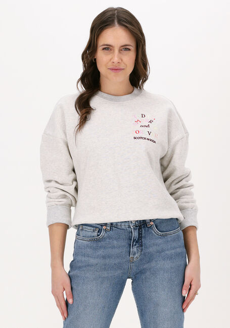 Lichtgrijze SCOTCH & SODA Sweater ORGANIC COTTON SWEATSHIRT WITH - large