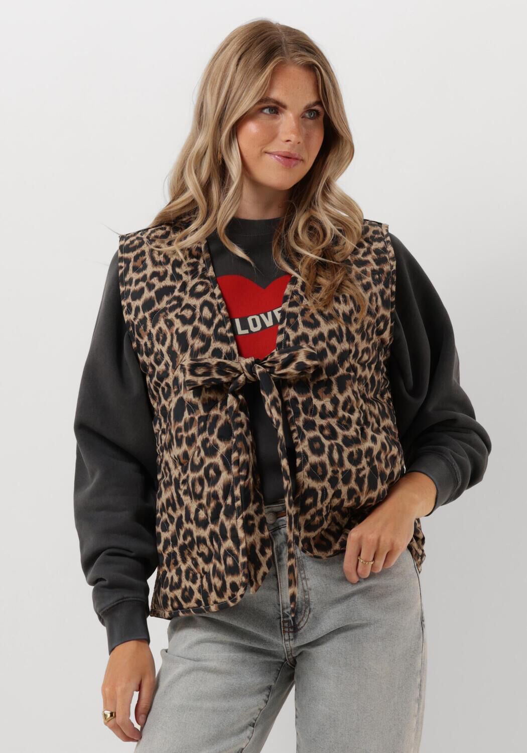 Catwalk Junkie Antraciet Gewatteerde Bodywarmer Multicolor Dames