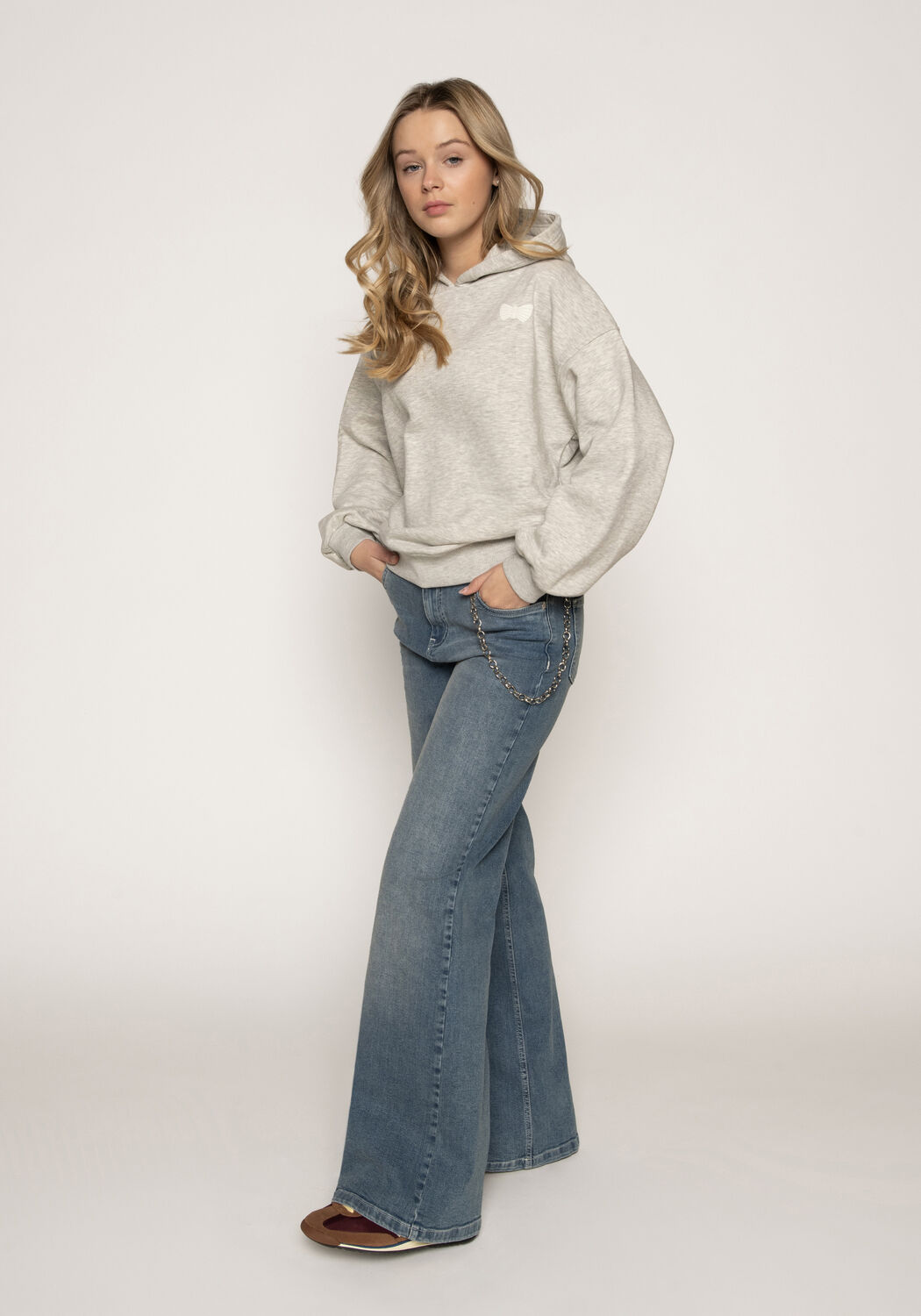 Lichtgrijze FRANKIE & LIBERTY Trui RENSKE SWEATSHIRT - large