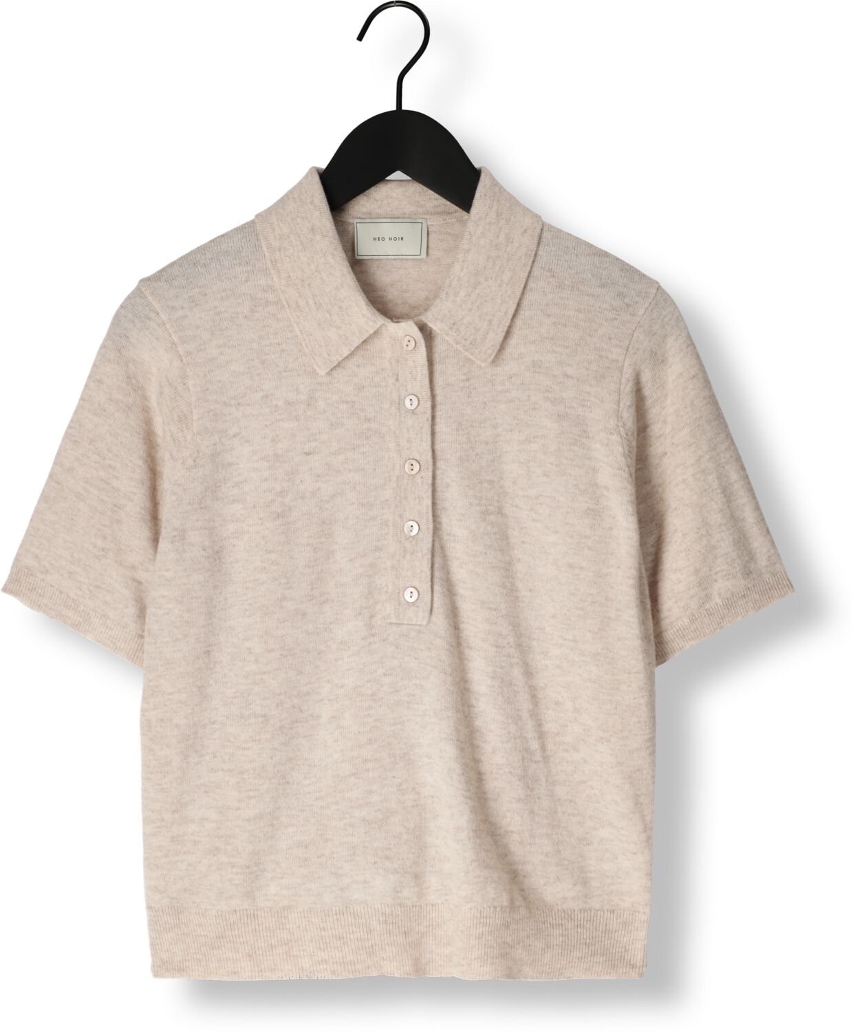 NEO NOIR Dames Tops & T-shirts Gracie Knit Polo Tee Ecru
