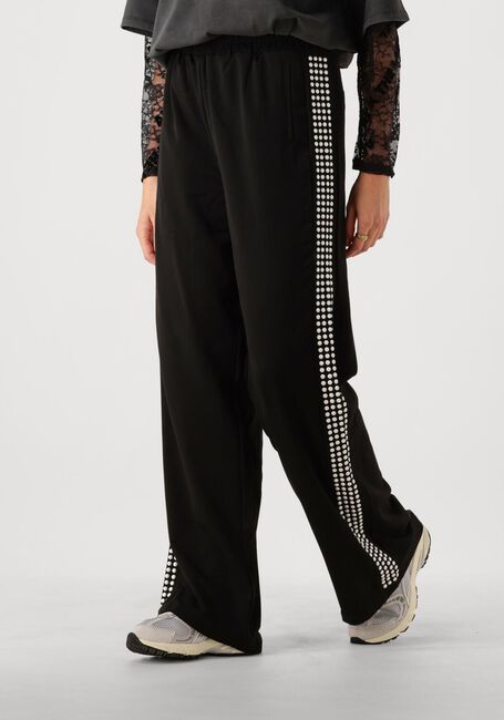 Zwarte ALIX THE LABEL Pantalon LADIES WOVEN PEARLS WIDE LEG PANTS - large