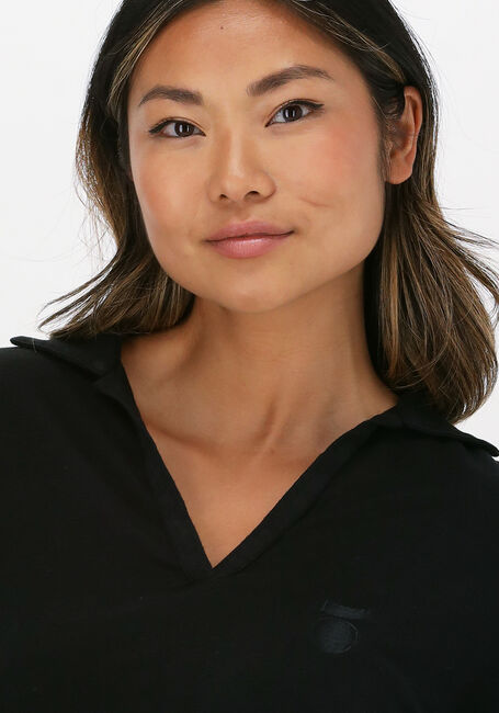 Zwarte 10DAYS Polo POLO SHIRT LINEN - large