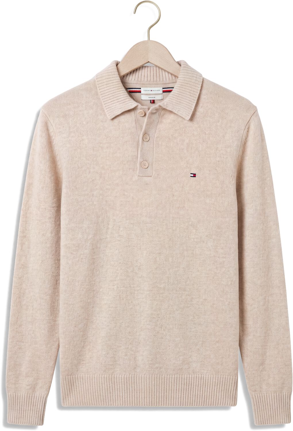TOMMY HILFIGER Heren Polo's & T-shirts Lambswool Ls Polo Beige
