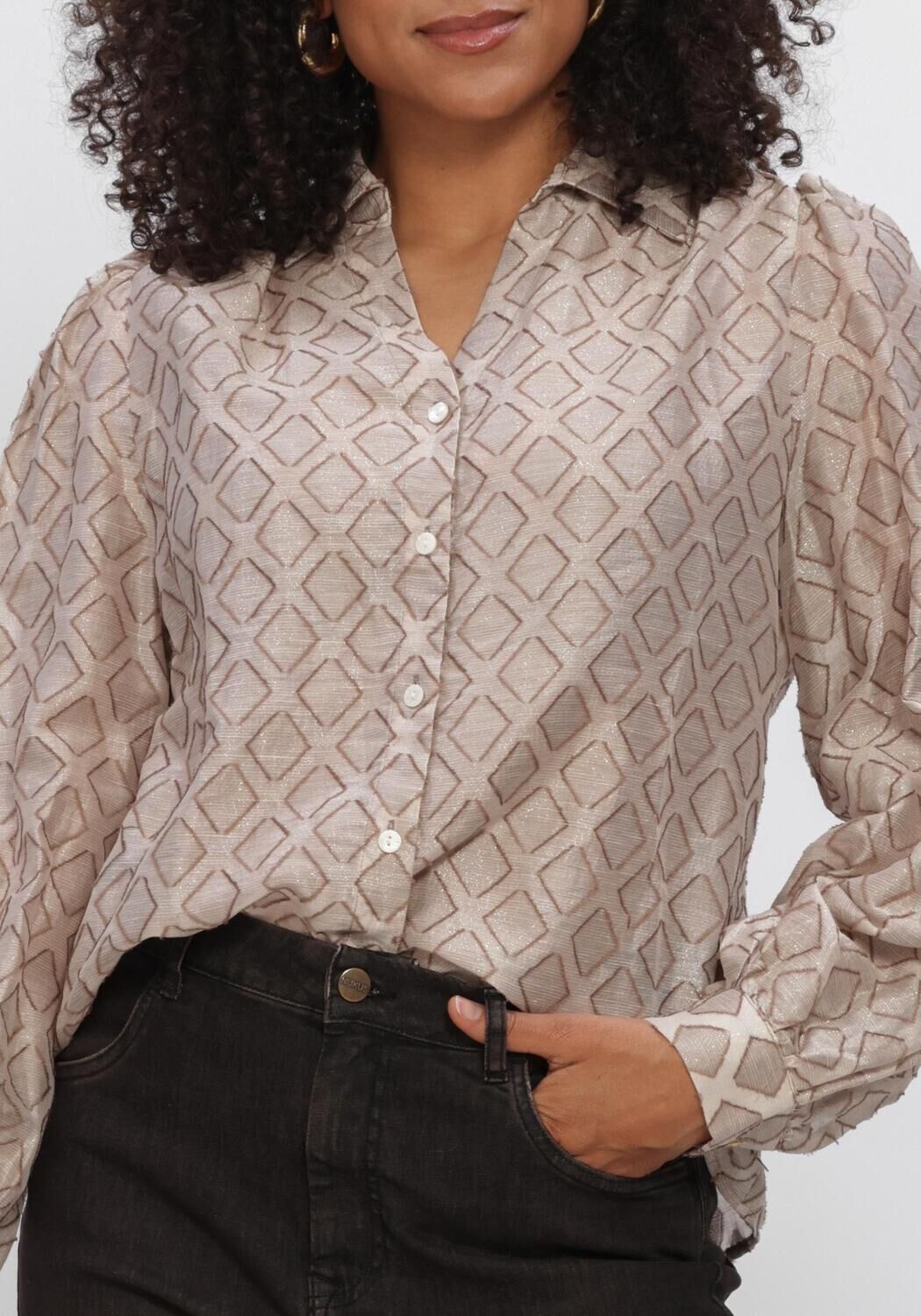 Beige NUKUS Blouses ANTONELLA BLOUSE PATTERN - large