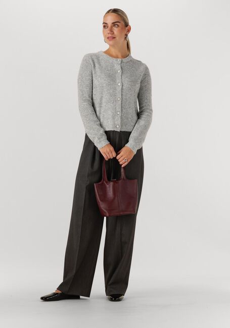 Lichtgrijze SUMMUM Vest CARDIGAN WOOL ELASTANE BLEND KNIT - large