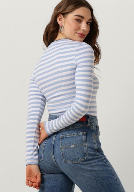 Blauwe TOMMY JEANS Tops & T-shirts TJW ESSENTIAL RIB STRIPE TOP - large