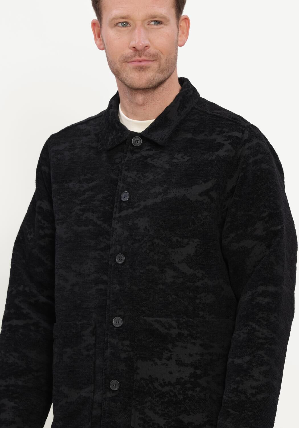 Zwarte WOODBIRD Jack WBBLADE CHENILLE JACKET - large
