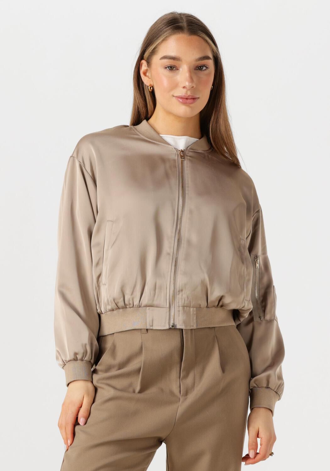 Nukus Stijlvolle Noell Bomberjas voor vrouwen Beige Dames