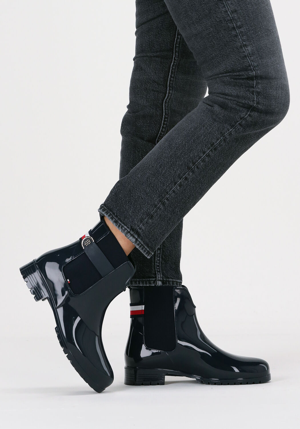 Blauwe TOMMY HILFIGER Regenlaarzen TH HARDWARE RAINBOOT - large