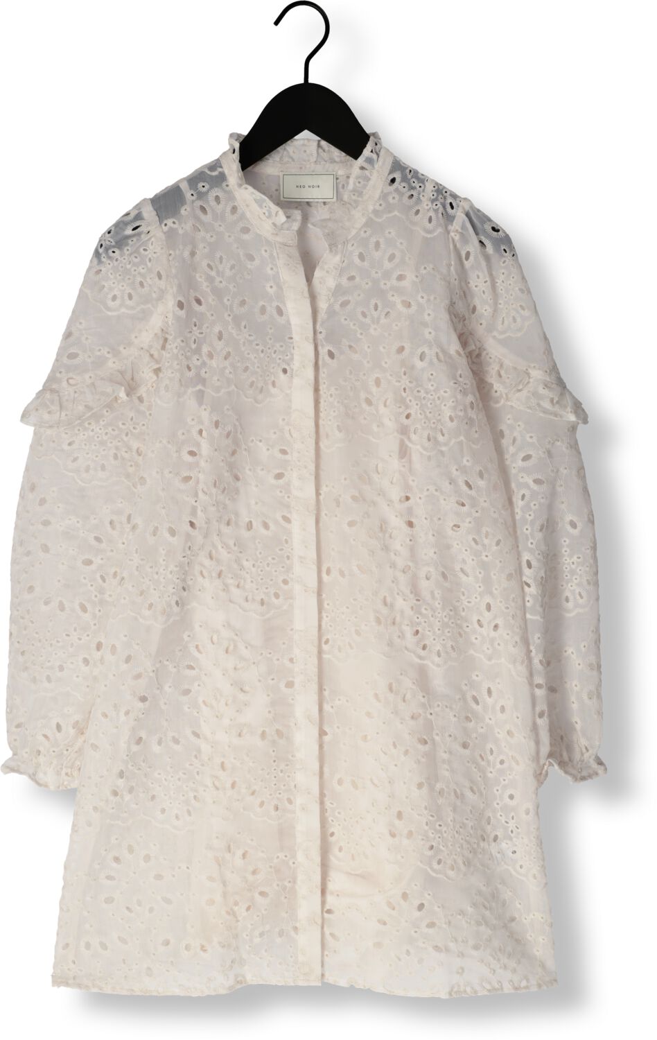 NEO NOIR Dames Jurken Abby Embroidery Dress Gebroken Wit