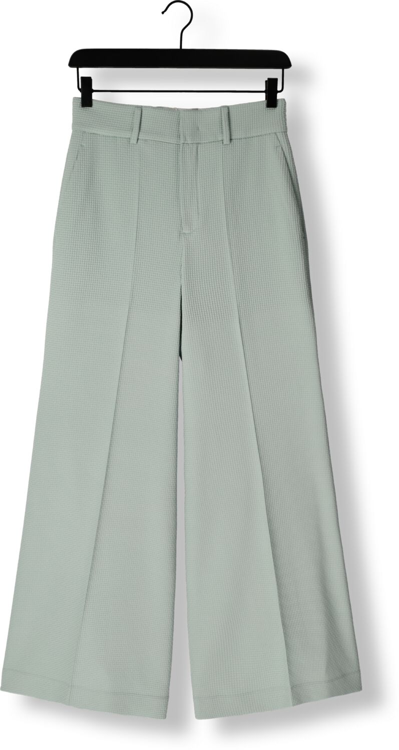 VANILIA Dames Broeken Wafel Tailored Wide Flair Mint