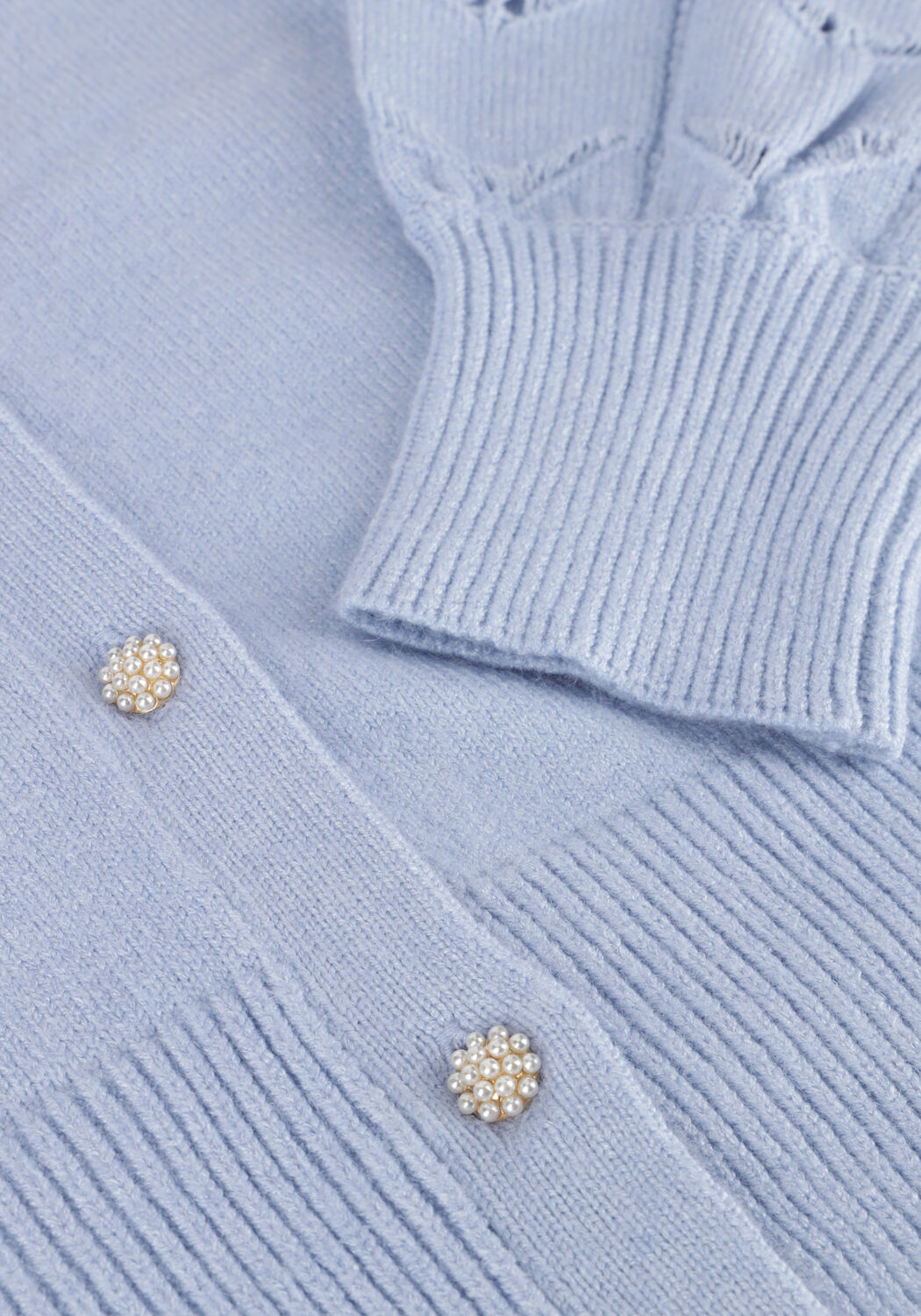 Lichtblauwe OBJECT Vest OBJEVA L/S KNIT CARDIGAN - large