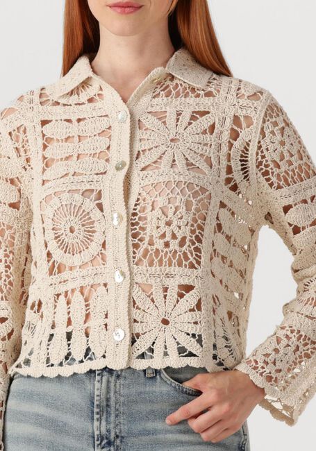Ecru SUMMUM Blouses SHORT CARDIGAN FLOWER CROCHET KNIT - large