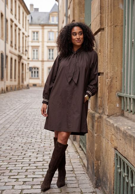 Bruine SUMMUM Mini jurk DRESS TAFT LIGHT - large