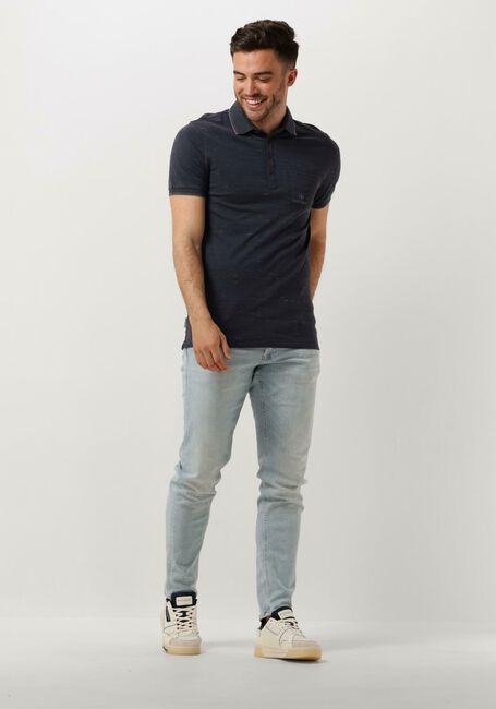Donkerblauwe CAST IRON Polo SHORT SLEEVE POLO INJECTED COTTON PIQUE - large