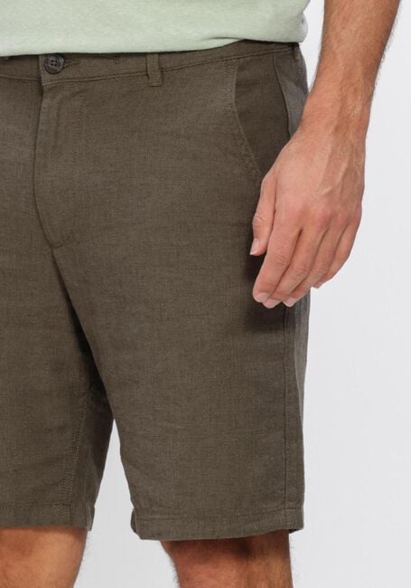 Donkergroene SELECTED MEN Korte broek SLHREGULAR-BRODY LINEN BLD SHORTS NOOS - large