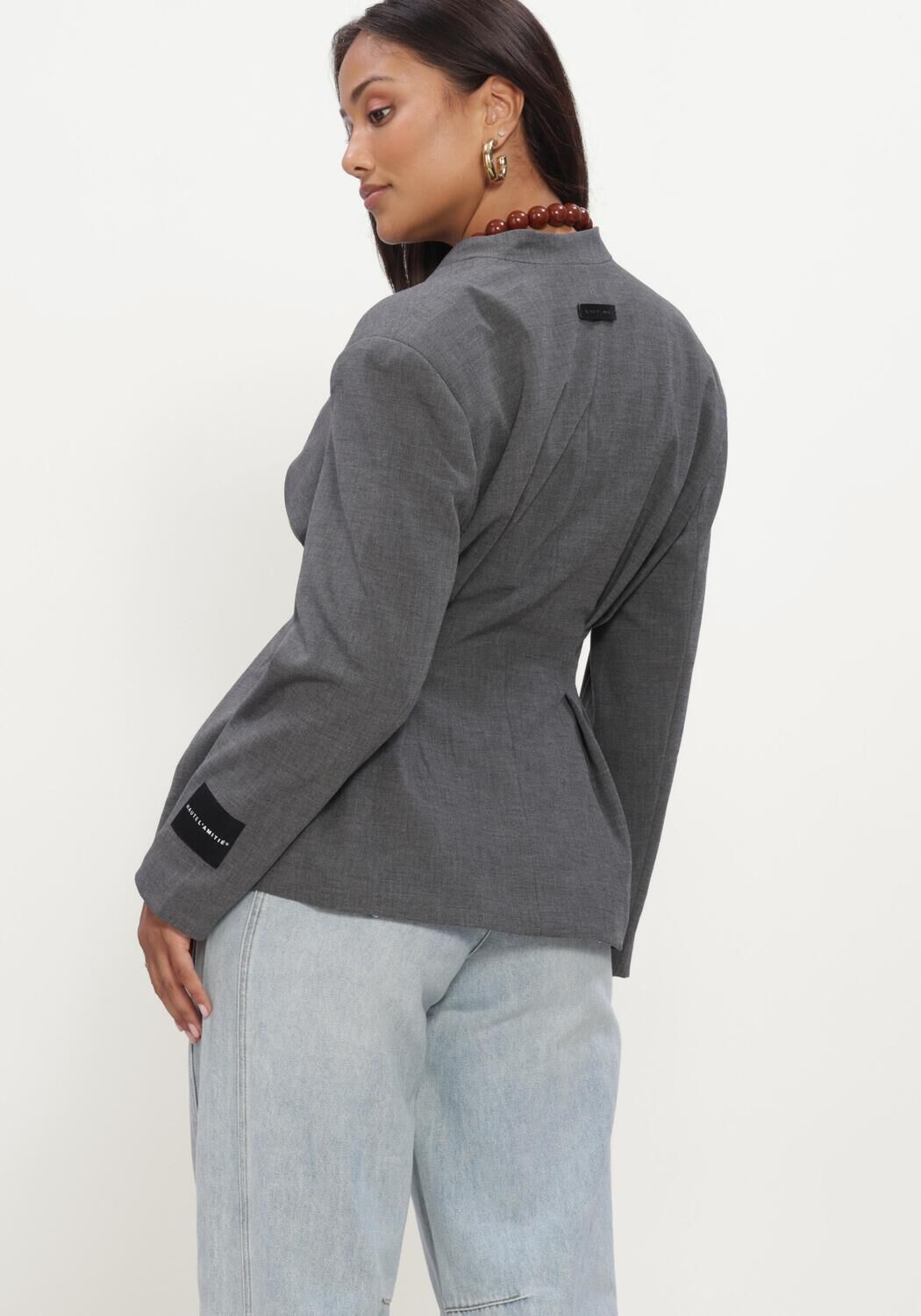 Grijze HAUTE L'AMITI&Eacute; Blazers ENNA WAIST PLEAT BLAZER - large