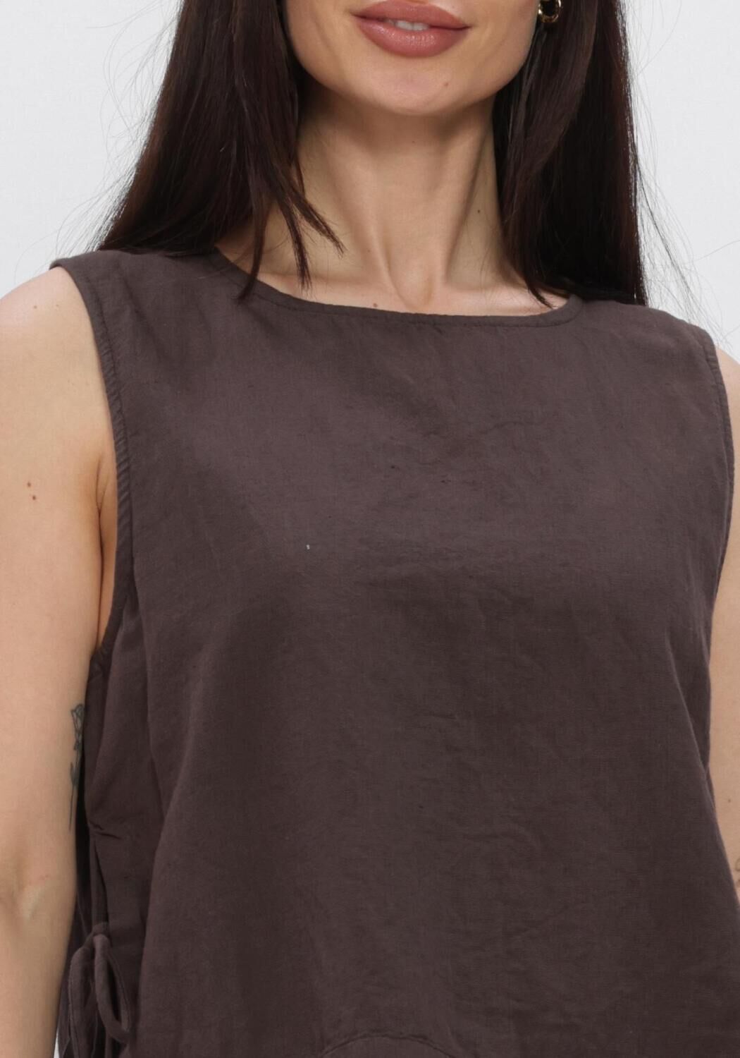 Bruine NEO NOIR Truien/vesten SVETLANA LINEN TOP - large