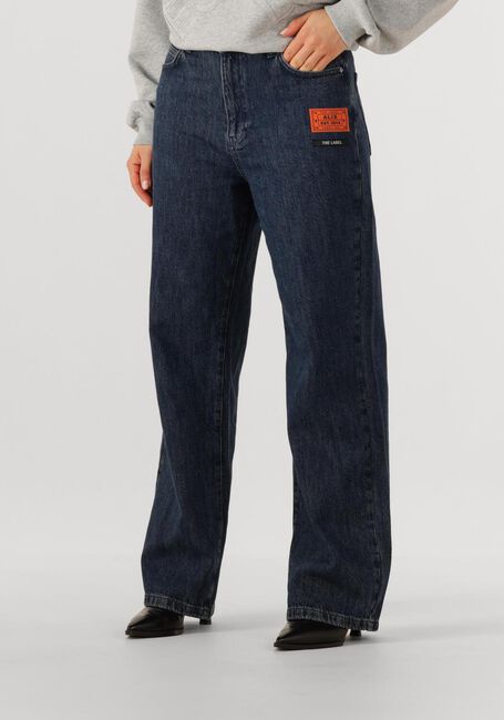 Donkerblauwe ALIX THE LABEL Wide jeans LADIES WOVEN INDIGO DENIM PANTS - large