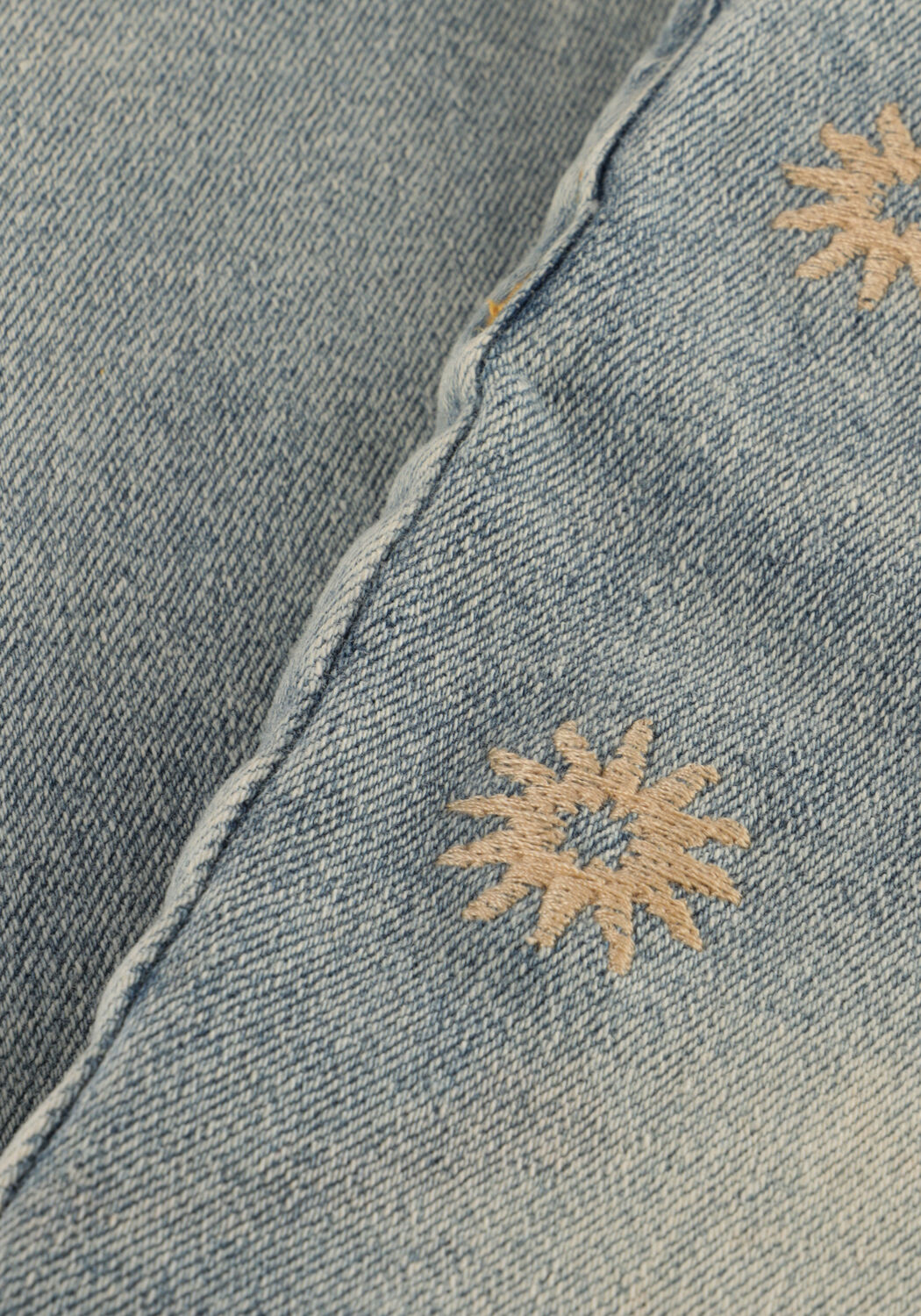 Lichtblauwe DAILY7 Lange broeken DENIM MOM FIT EMBROIDERY - large