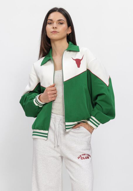 Groene ALIX THE LABEL Jack LADIES WOVEN COLOURBLOCKING BOMBER - large