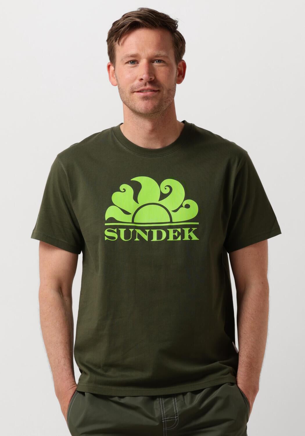 SUNDEK Heren Polo's & T-shirts M4s100 New Simeon Logo Donkergroen