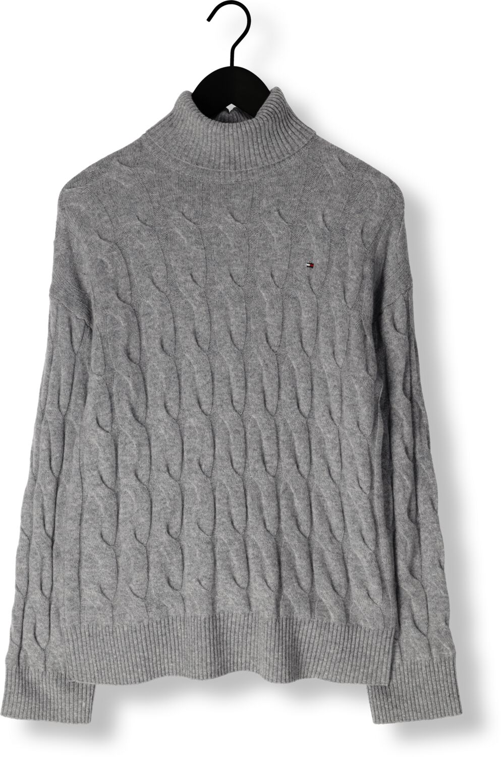 TOMMY HILFIGER Dames Truien & Vesten Soft Wool Cable Roll-nk Sweater Grijs