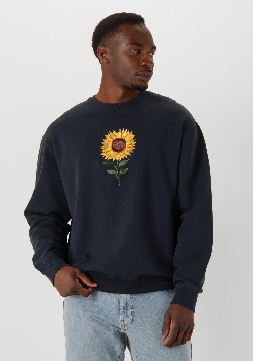 FORÉT Forét Heren Truien & Vesten Sun Embroidered Sweatshirt Donkerblauw