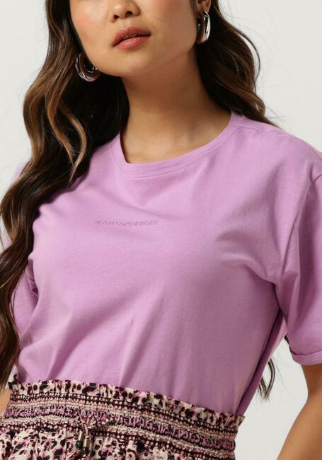 Paarse MSCH COPENHAGEN T-shirt MSCHTERINA ORGANIC SMALL LOGO TEE - large
