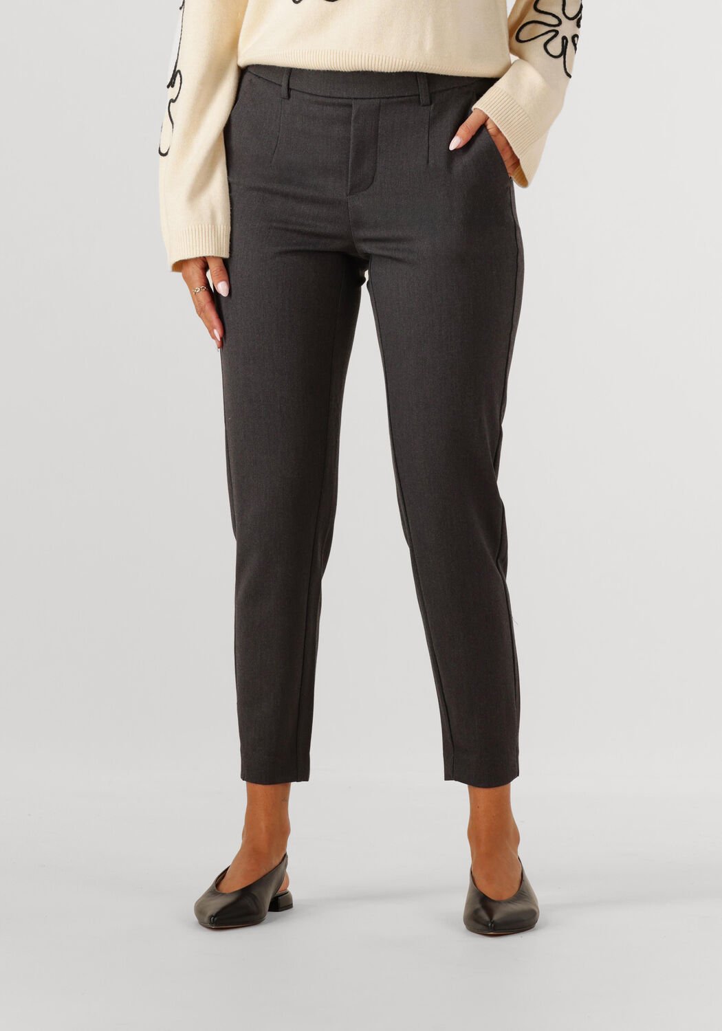 OBJECT Dames Broeken Objlisa Slim Pant Grijs