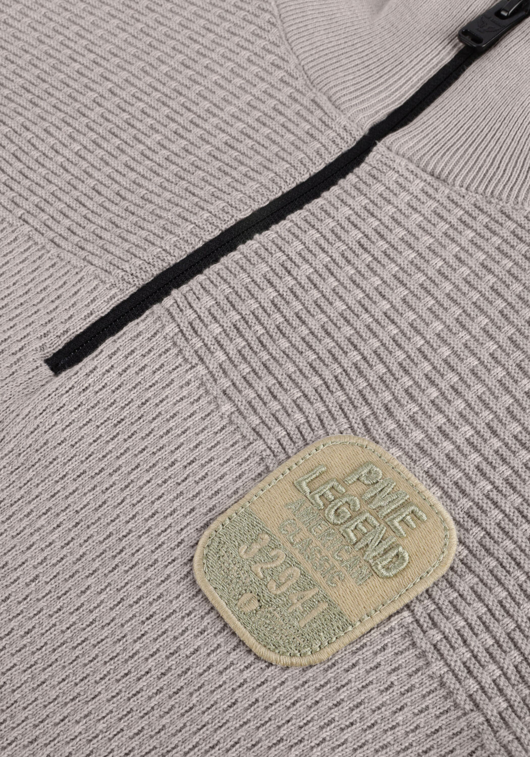 Grijze PME LEGEND Trui HALF ZIP COLLAR COTTON PLATED - large