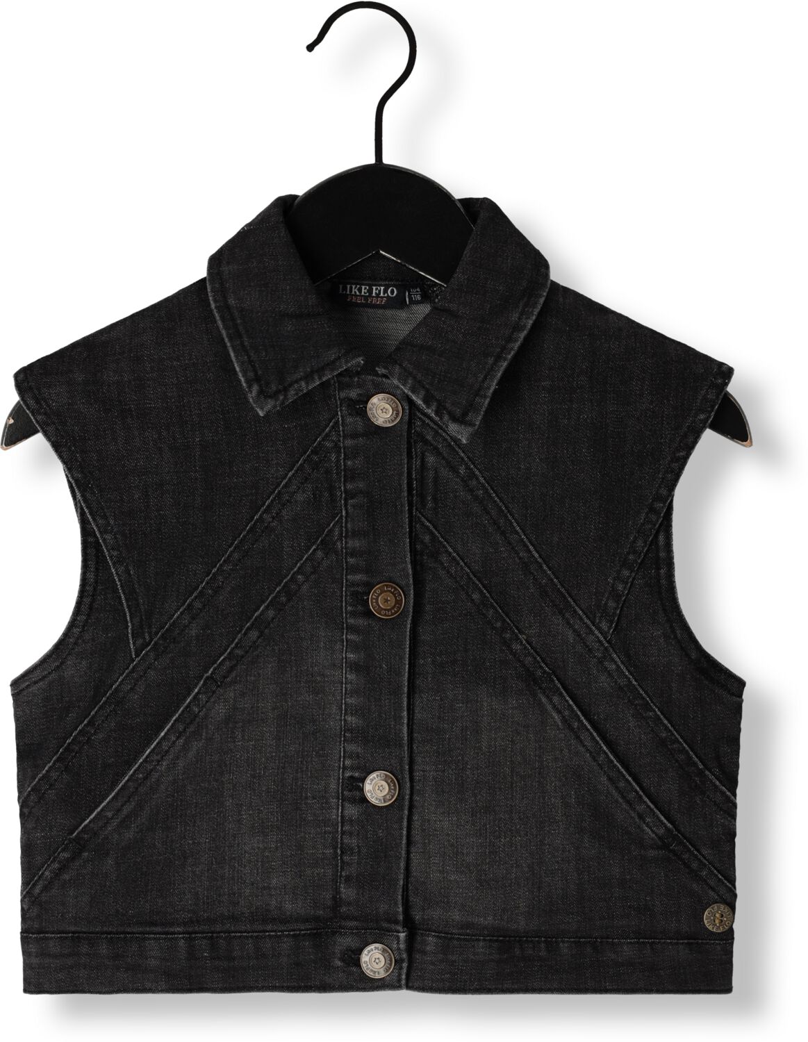 LIKE FLO Meisjes Blazers Doris Denim Gilet Zwart