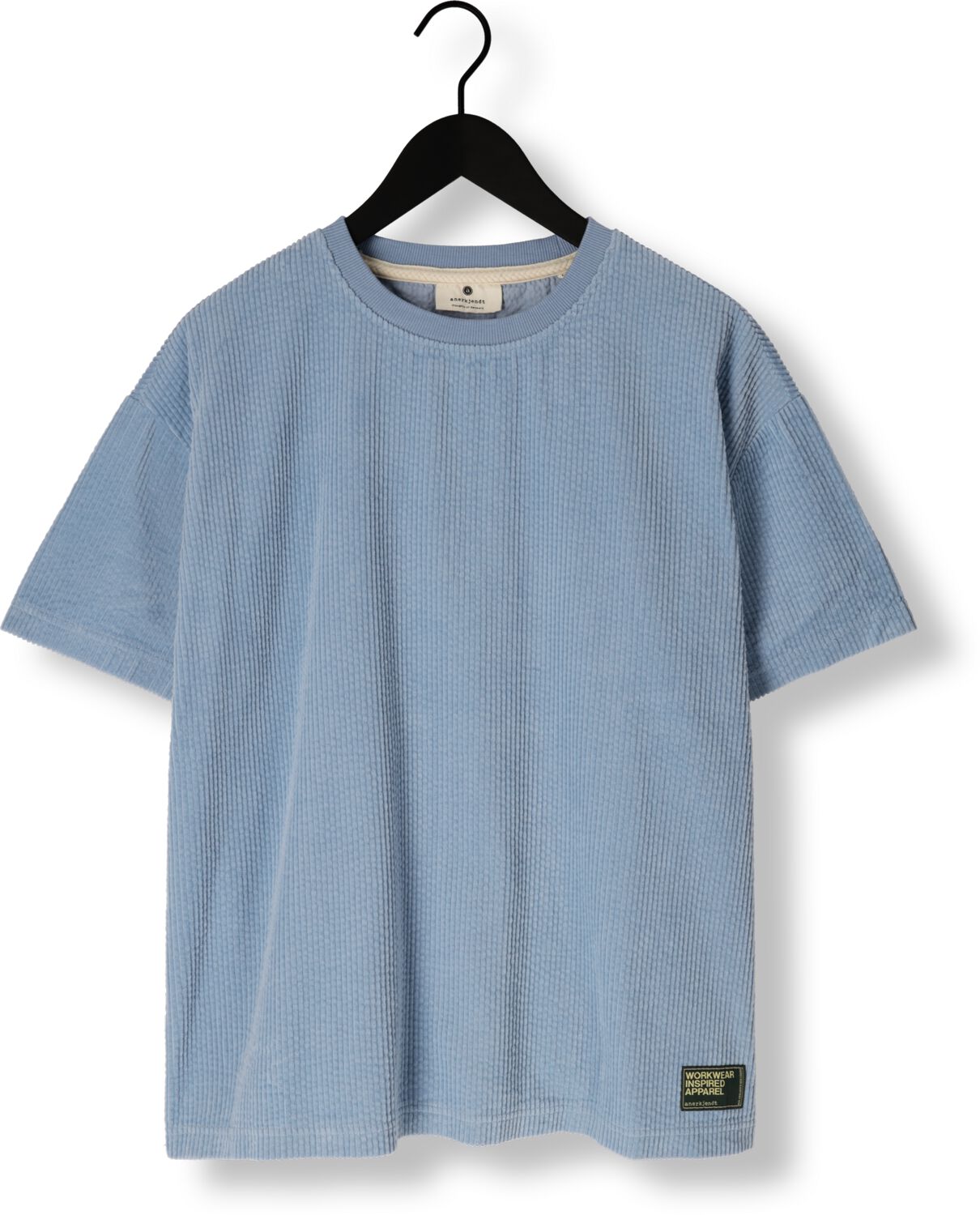 ANERKJENDT Heren Polo's & T-shirts Akvillads Corduroy S s Tee Lichtblauw