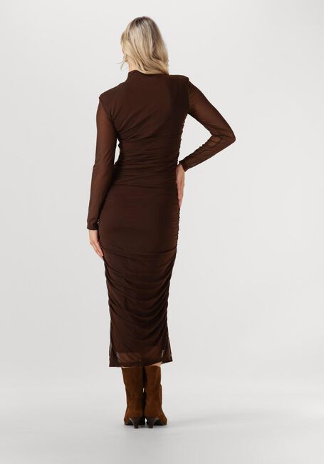 Bruine OMODA ATELIER Midi jurk OM-ZIERA DRESS - large