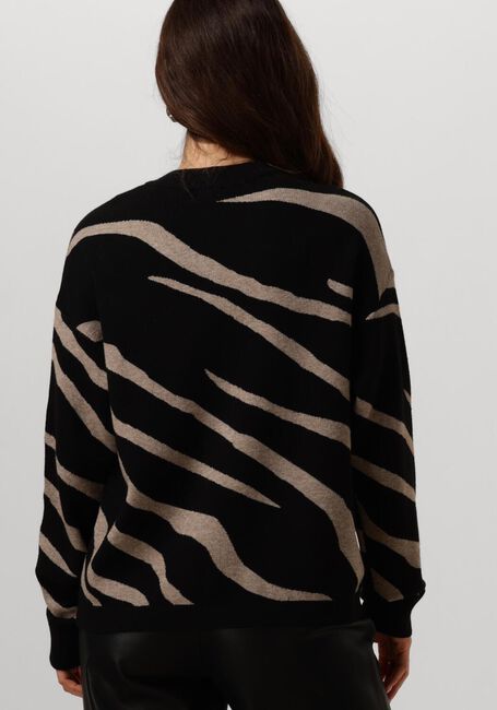 Zwarte OBJECT Trui OBJRAY LO L/S KNIT PULLOVER AOP - large