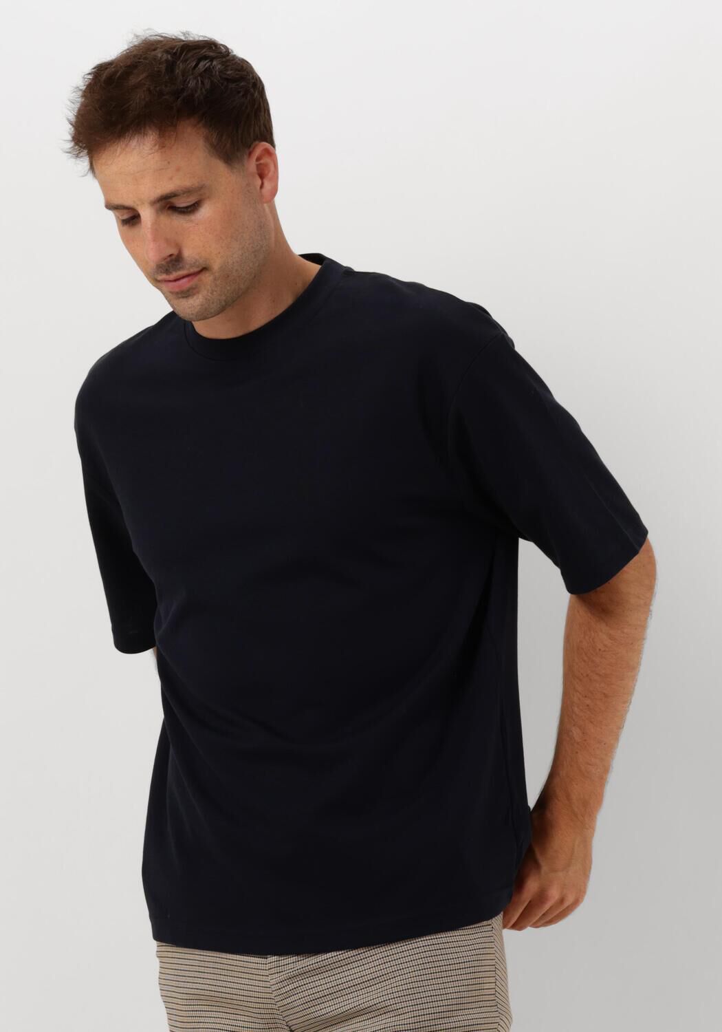SELECTED HOMME Heren Polo's & T-shirts Slhlooseoscar Ss O-neck Tee Noos Donkerblauw