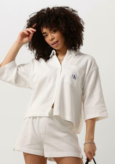 Witte CALVIN KLEIN Blouses WAFFLE LOOSE SHIRT - large