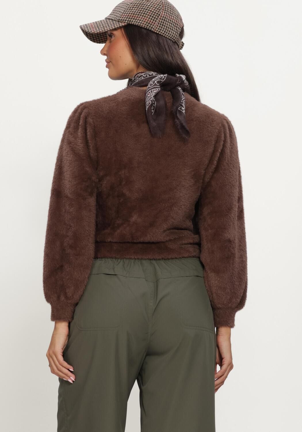 CATWALK JUNKIE Dames Truien & Vesten Fuzzy Puff Sleeve Knit Bruin