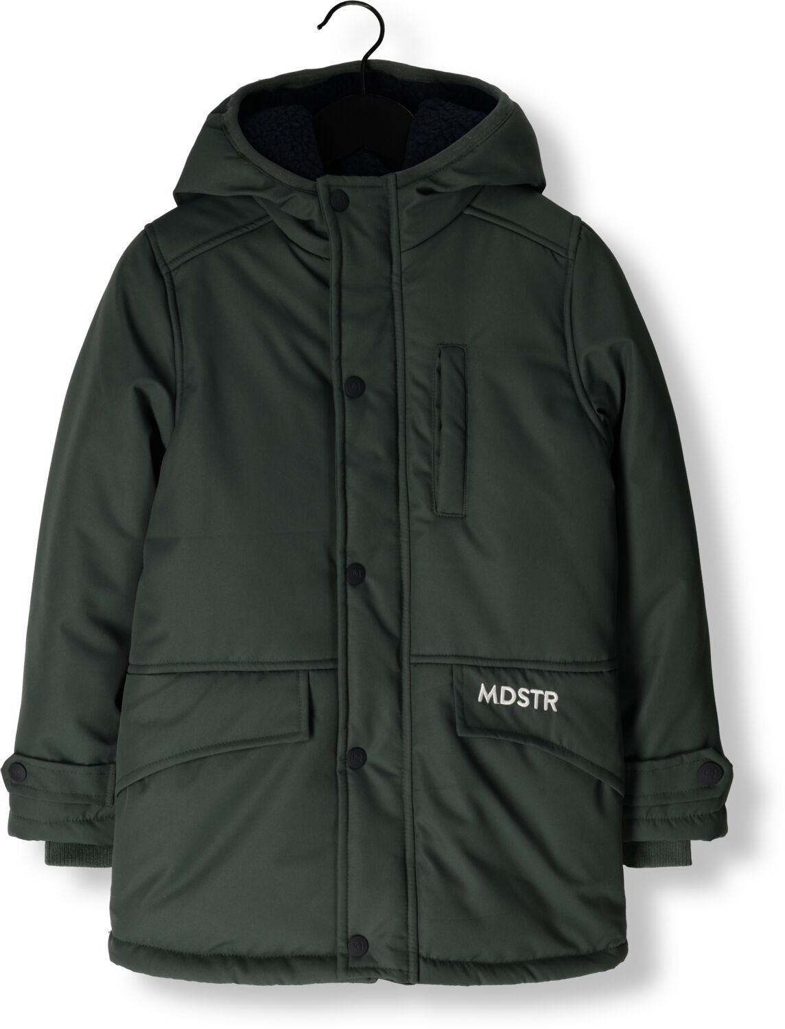Moodstreet gewatteerde winterjas Jason donkergroen Jongens Polyester Capuchon 158 164