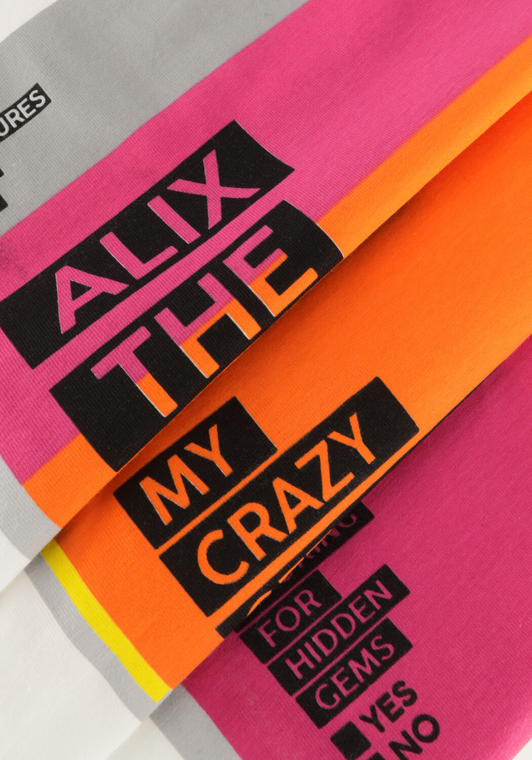 Witte ALIX THE LABEL T-shirt LADIES KNITTED GRAPHIC T-SHIRT - large