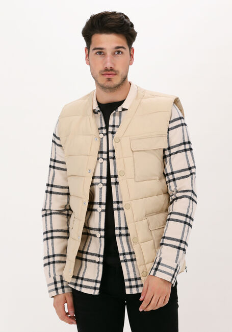 Beige ANERKJENDT Bodywarmer AKRASMUS PADDED GILET - large