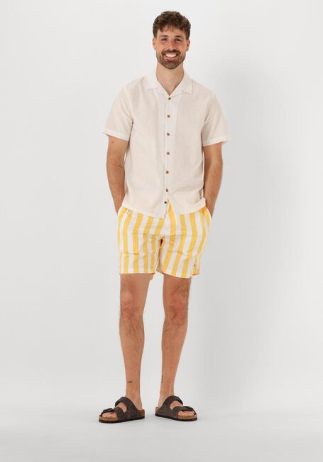 Gele SCOTCH & SODA Zwembroeken STRIPED MID-LENGTH SWIMSHORT - large